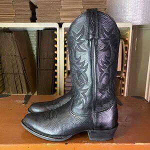 ARIAT Men's Size 8 D Heritage Black Leather Deertan Cowboy Boots 10002218